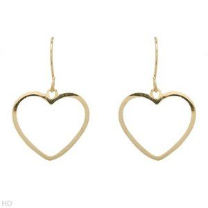 Irresistible Brand New Heart Earrings in 14K Yellow Gold.